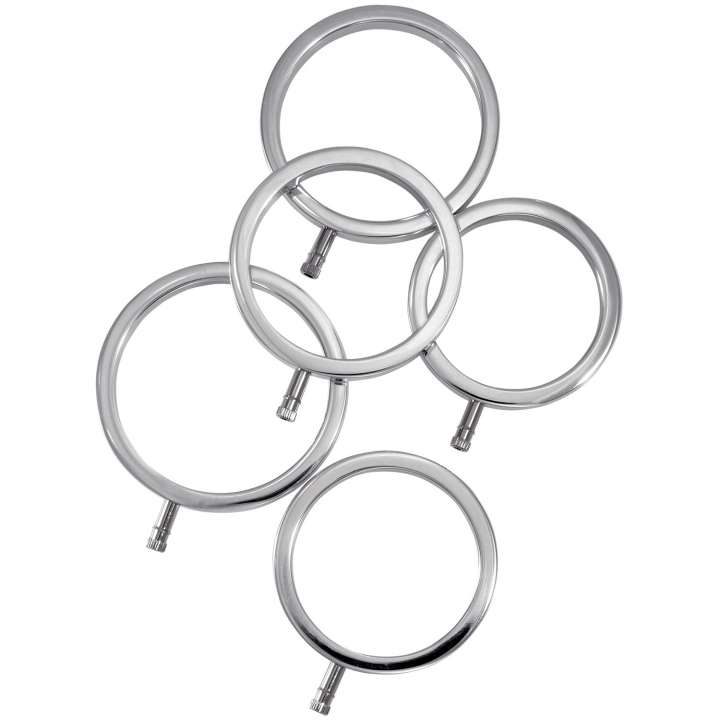 Priser på ElectraStim ElectraRings Solid Metal Cock Rings 5 pcs - Silver