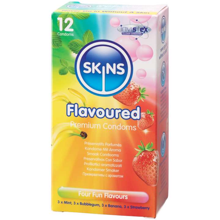 Priser på Skins Flavoured Condoms 12 pcs - Clear